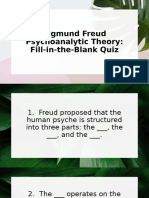 Sigmund Freud Psychoanalytic Theory - Quiz Psych206