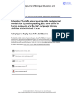 Educators Beliefs About Appropriate Pedagogical Models For Spanish-Speaking ELLs Who Differ in Home-Language and English-Language Literacy Abilities