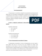 Questionário - Direito Administrativo