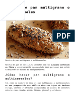 Receta de Pan Multigrano o Multicereales