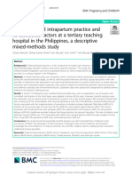 Evidence-Based Intrapartum Practice and Its Associ