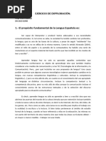 Lengua Española, La Escritura, El Habla.