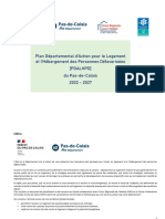 Le Plan Départemental D'action Pour Le Logement Et L'hébergement Des Personnes Défavorisées (PDALHPD) Du Pas-De-Calais