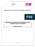 Rapport de L'enquête de Satisfaction Du MTCA - 2023 - Provisoire