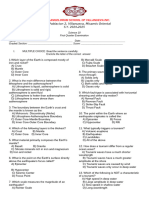 Grade 10 Pre Test