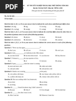 10. Đề thi thử TN THPT 2021 - Môn Tiếng Anh - Bộ đề chuẩn cấu trúc minh họa - Đề 10 - File word có lời giải