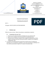 Examen de Second Semestre Marketing International II