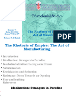 VI Postcolonial Theory - The Rhetoric of Empire - The Act of Manufacturing