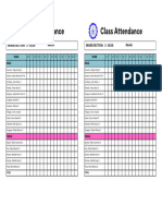 Attendance Tracker in Pastel Color and Monochromatic Simple Style