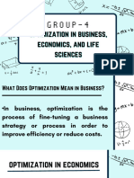 Group-4 Optimization in Business, Economics, and Life Sciences