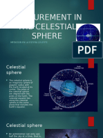 Measurement in The Celestial Sphere