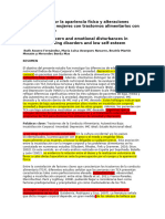 Preocupación Por La Apariencia Física y Alteraciones Emocionales en Mujeres Con Trastornos Alimentarios Con Autoestima Baja