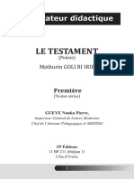 Le Testament: Facilitateur Didactique