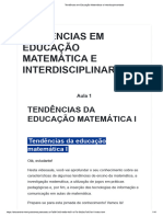 Tendências em Educação Matemática e Interdisciplinaridade