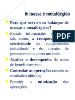 Beneficiamento de Minérios - Balanço de Massa