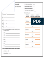 Ficha Lectura y Escritura de Números Decimales