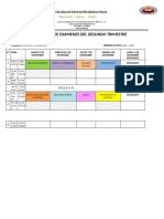 Horario de Examenes 2do Trimestre