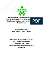 Informe Técnico de Plan de Trabajo para Construcción de Software