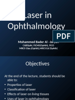 Lasers in Ophthalmology