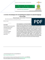 A Review of Techniques For Morphological Analysis in Natural Language Processing