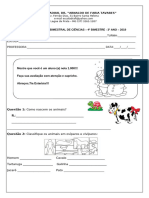 Avaliação Ciências 4º Bimestre - Pronta2019