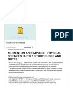 Momentum and Impulse - Physical Sciences Paper 1 Study Guides and Notes