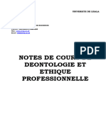 Unite I Deontologie Et Ethique Professionnelle