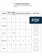 Bohr Model + Lewis Dot Worksheet