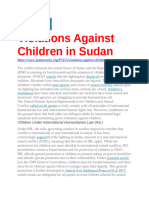 Violations Against Children in Sudan