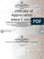 Certificate of Appreciation