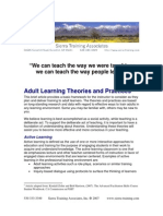 Adult Learning Theories and Practices