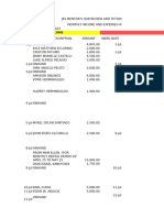 Monthly Income and Expenses Report