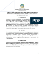 Parecer Sobre Acordos de Cooperação Angola-Argentina