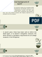 Historical and Legal Bases of NSTP