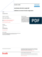 Avantages, Limites Et Inconvénients Du Droit Coopératif Français Actuel Advantages, Limits and Problems in Current French Cooperative Law