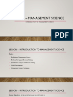 PRELIM - L1 - Introduction To Management Science