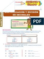 30multiplicacion y Division de Decimales para Quinto Grado de Primaria