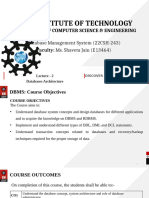 Lecture 1.1.3 - Databases Architecture and Lecture 1.1.4 - Data Independence