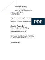 Department of Civil Engineering Sydney NSW 2006 Australia: Member Strength by Inelastic Lateral Buckling