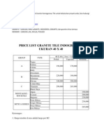 Price List Granite Tile Indogress