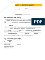 Bricks Reading 200 - L1 - Dictation Sheet