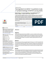 Symptomatology of ADHD in Young Adults