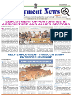 Employment Opportunities in Agriculture and Allied Sectors: Self Employment Through Dairy Entrepreneurship