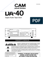 Digital Audio Tape Deck: Owner'S Manual