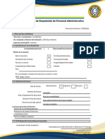 Formato de Requisicion de Personal Administrativo PDF