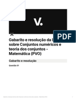 Gabarito e Resolução Da Lista Sobre Conjuntos Numéricos e Teoria Dos Conjuntos