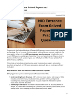 NID Entrance Exam Solved Papers and Practice Questions