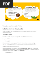 Transitive and Intransitive Verbs