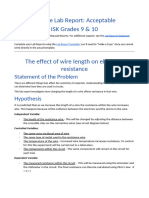 Grades 9 10 Sample Lab Report Acceptable