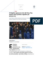 Brighton - M. City - El Brighton Agrava La Crisis Del City y Pep Pierde Cuatro Partidos Seguidos Por Primera Vez - Premier League